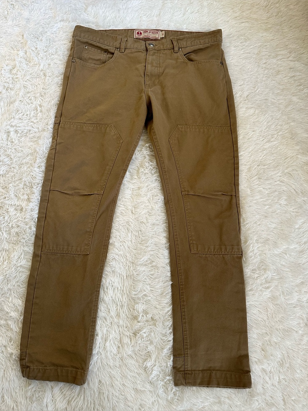 Iron & Resin Double Knee Journeyman Pants Mens 36  Canvas Carpenter workwear - Picture 2 of 14